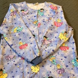 Large Scrub Jacket with fairies
